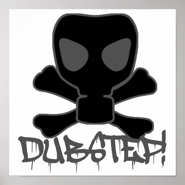 Póster Skull de la máscara de gas de Dubstep (Frente)