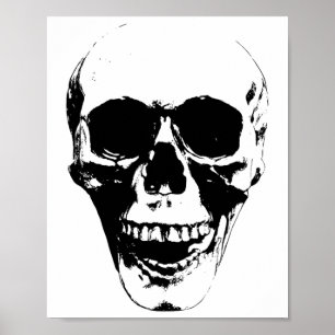 Póster Skull Face Silhouette Grunge Rock Grave Hallowee