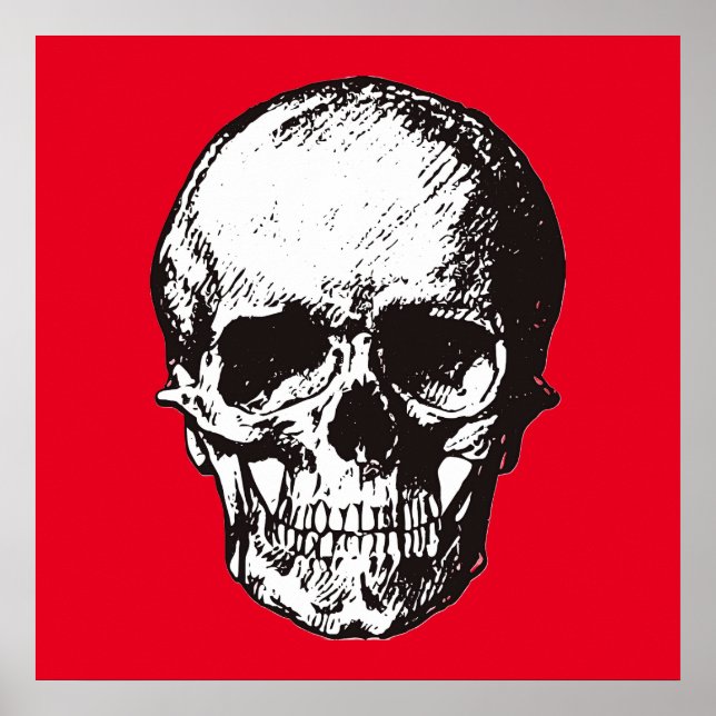Póster Skull Fantasy Art Rock Punk fuerte Metalizado (Frente)