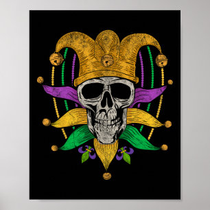 Póster Skull Mardi Gras