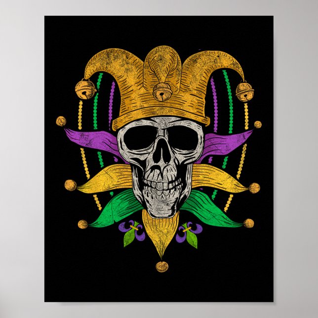 Póster Skull Mardi Gras (Frente)