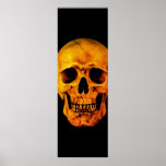 Póster Skull Pop Art Amarillo Negro<br><div class="desc">Skeleton de arte fantasmal - tonos azules y morados Punk fuerte Metalizado Rock College Imagen de arte pop</div>