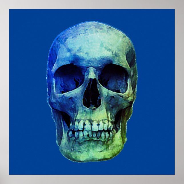 Póster Skull Pop Art Blue (Frente)