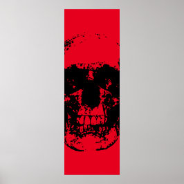 Póster Skull Pop Art Red Black