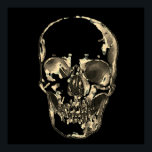 Póster Skull Pop Art Sepia Black Retro<br><div class="desc">Skeleton de arte fantasmal - tonos azules y morados Punk fuerte Metalizado Rock College Imagen de arte pop</div>