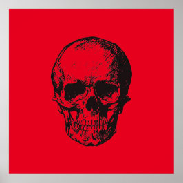 Póster Skull Red Pop Art