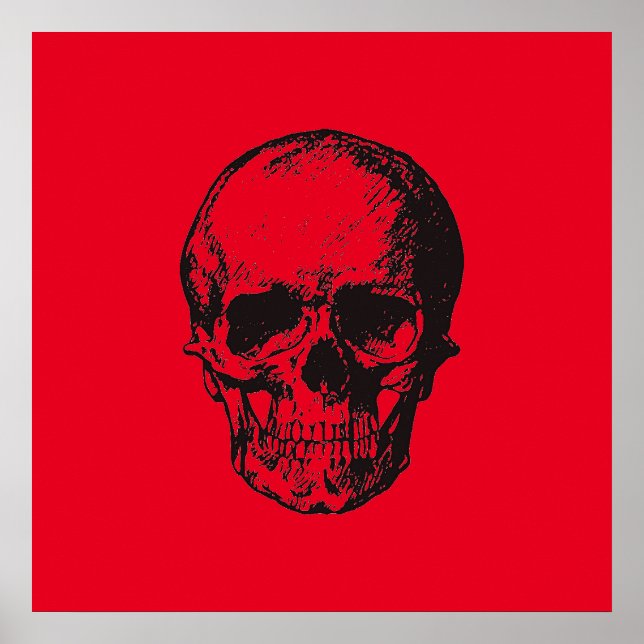 Póster Skull Red Pop Art (Frente)