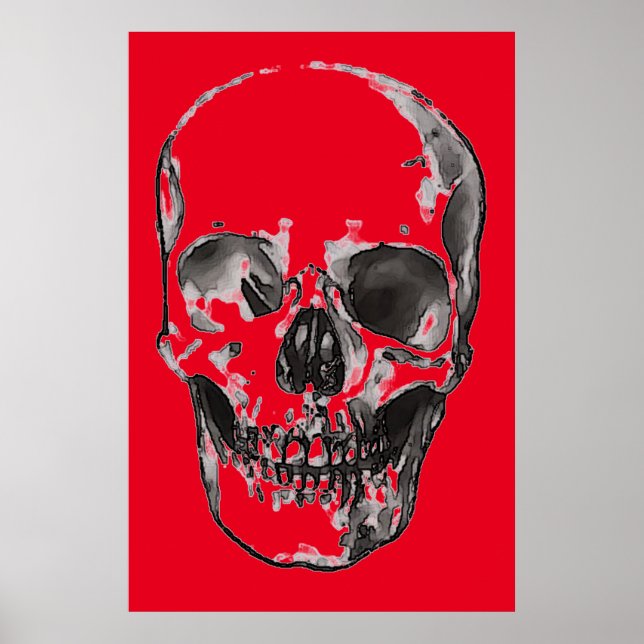 Póster Skull Red Pop Art (Frente)
