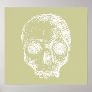 Póster Skull Sketch. Blanca.