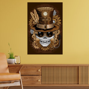 Póster Skull Steampunk Voodoo Retro Machine