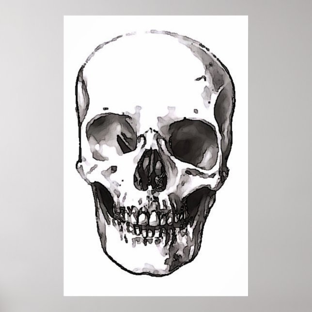 Poster Skulls imprime Posters de arte pop negro y  (Frente)