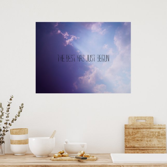 Póster Sky Clouds Pastel Foto Personalizado Inspirador Te (Cocina)