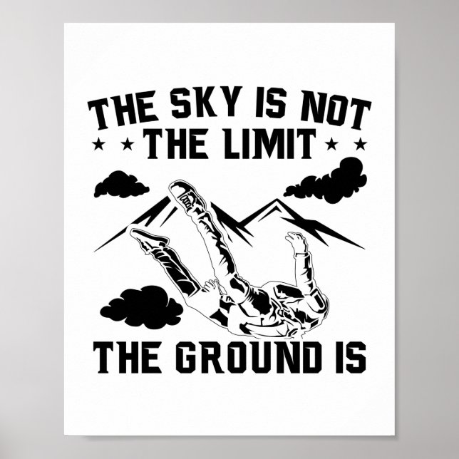 Póster Skydive Hobby | Idea de regalo de paracaídas para  (Frente)