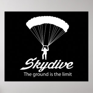 Póster Skydive la tierra es el límite
