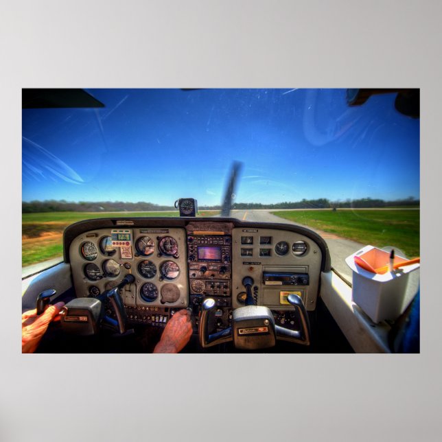 Póster Skyhawk Cockpit en HDR. (Frente)