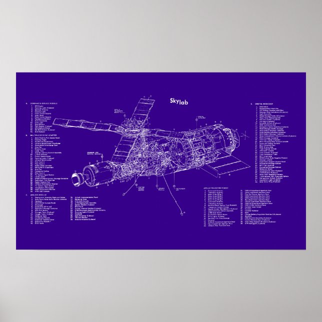 Póster Skylab blueprint (Frente)