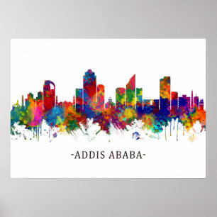 Póster Skyline Addis Abeba