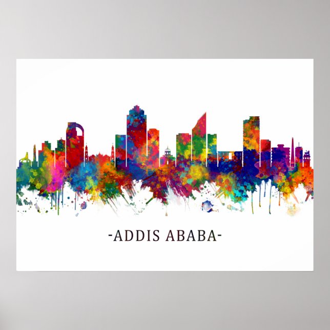 Póster Skyline Addis Abeba (Frente)