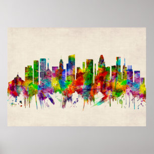 Póster Skyline Baltimore Maryland