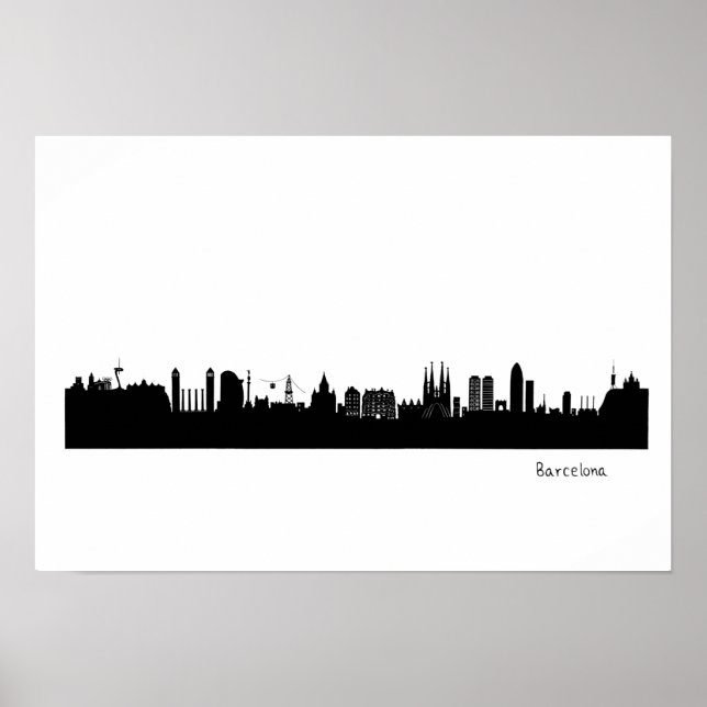 Póster Skyline Barcelona (Frente)