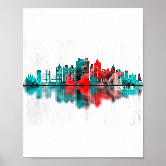 Póster Skyline Bengaluru Karnataka (Frente)