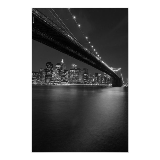 Póster Skyline Black White New York (Anverso)