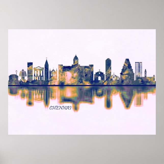 Póster Skyline Chennai (Frente)
