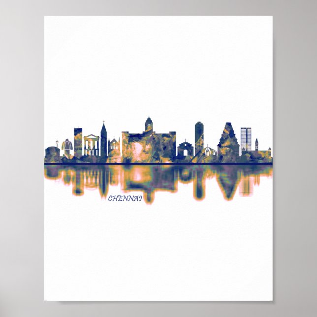 Póster Skyline Chennai (Frente)