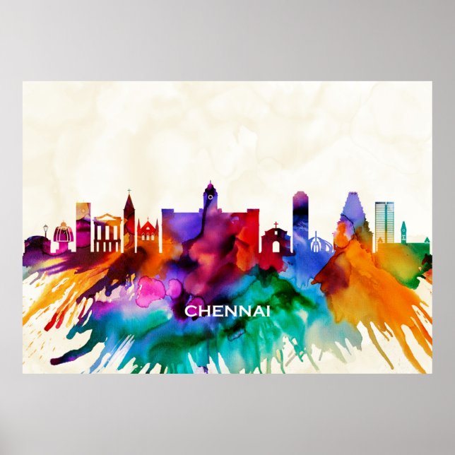 Póster Skyline Chennai (Frente)