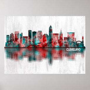 Póster Skyline Cleveland Ohio