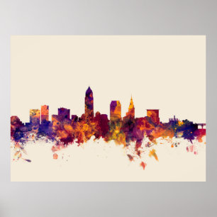 Póster Skyline Cleveland Ohio