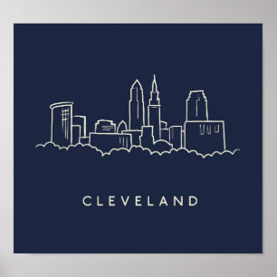 Póster Skyline Cleveland Ohio