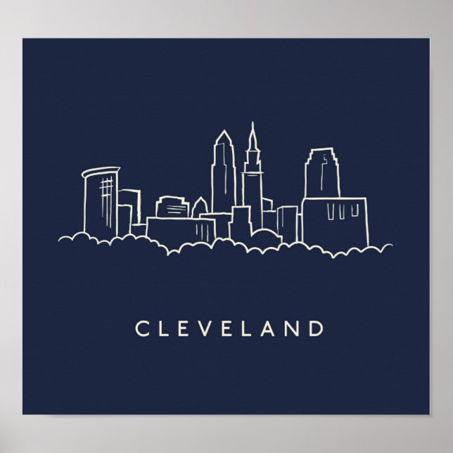 Póster Skyline Cleveland Ohio (Frente)