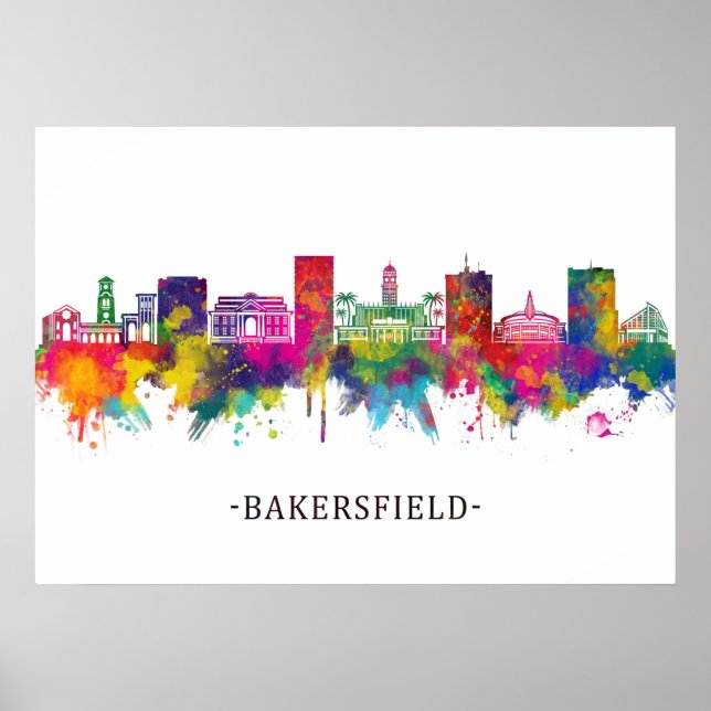 Póster Skyline de Bakersfield (Frente)