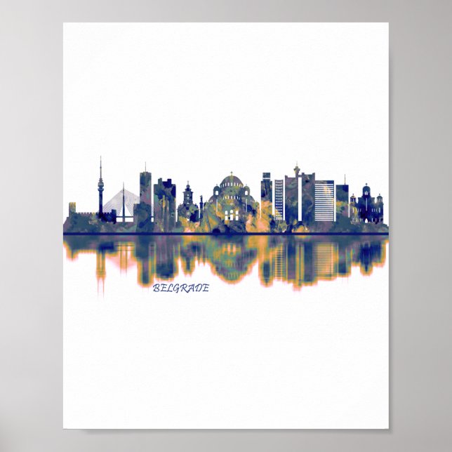 Póster Skyline de Belgrado (Frente)