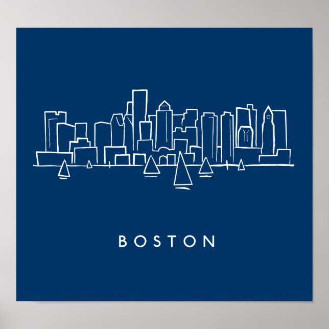 Póster Skyline de Boston (Frente)