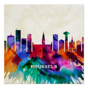 Póster Skyline de Bruselas