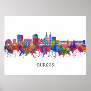 Póster Skyline de Burgos España