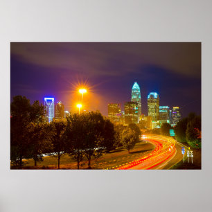 Póster Skyline de Charlotte NC