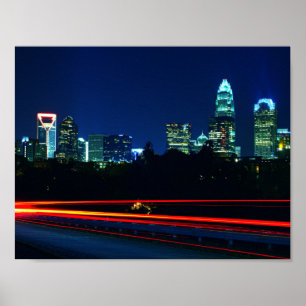 Póster Skyline de Charlotte NC