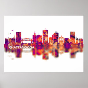 Póster Skyline de Chattanooga Tennessee