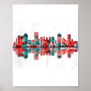 Póster Skyline de Christchurch