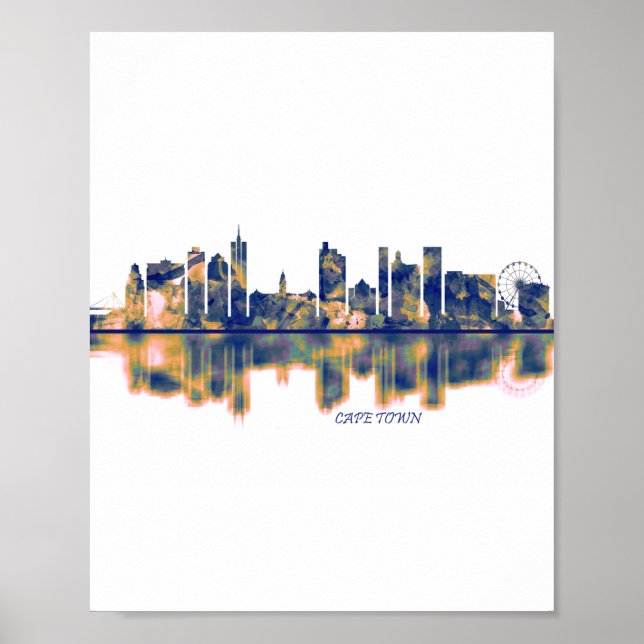Póster Skyline de Ciudad del Cabo (Frente)