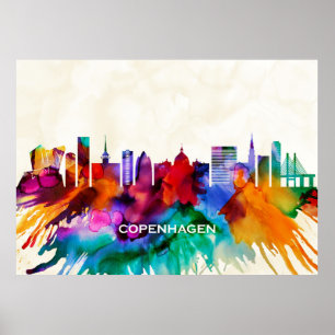 Póster Skyline de Copenhague