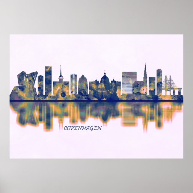 Póster Skyline de Copenhague (Frente)