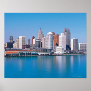 Póster Skyline de Detroit