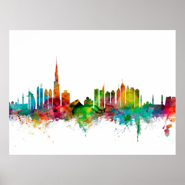 Póster Skyline de Dubai (Frente)