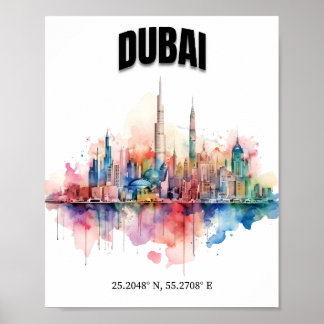 Póster Skyline de Dubai