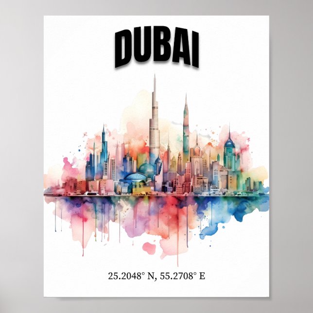 Póster Skyline de Dubai (Frente)