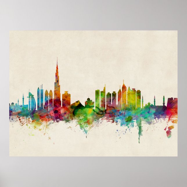 Póster Skyline de Dubai (Frente)